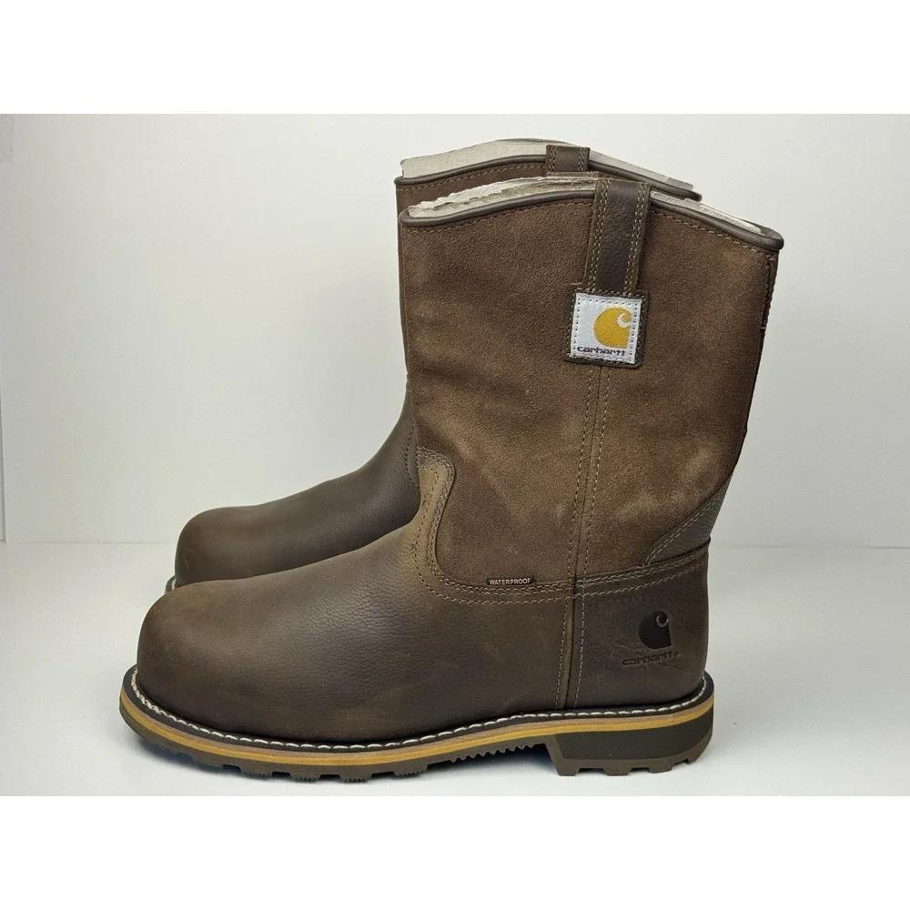 Carhartt Waterproof 10-Inch Nano Composite Toe Pull Up Boots Men's Size 9.5 Wide